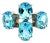 925 Sterling Silver Ring With Sparkling 9.59 CTW Blue Topaz 4 Stone in Prong Set - Size 8.5 For Sale
