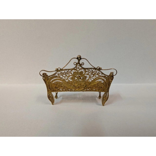 Silver Early 20th Century Miniature Silver Filergra furniture - Set of 4 For Sale - Image 8 of 10