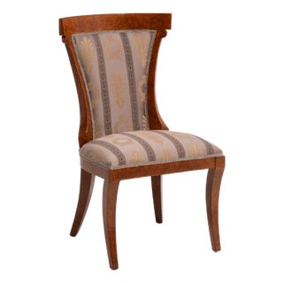 John Widdicomb Klismos Saber Leg Side Chair Jw-1773 Burl Regency Neoclassical 1960s For Sale