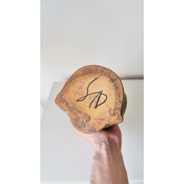 Superb stylized owl signed Agnès Escala, emblematic French ceramist of the 60s. A rare and expressive piece, with raw and...