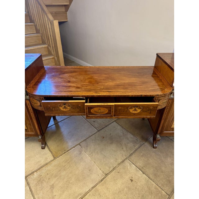 Large Antique George III Mahogany and Satinwood Inlaid Sideboard, 1800 For Sale - Image 9 of 14