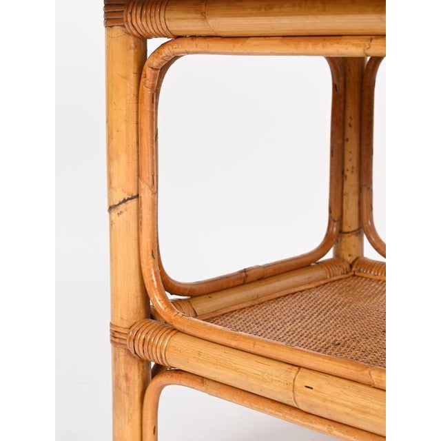 Italian Rectangular Coffee Table in Bamboo and Rattan attributed to Vivai del Sud, 1970s For Sale - Image 8 of 17