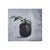 About the painting: this artwork presents a striking still life featuring a black vase set against a subtly textured gray...