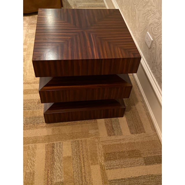 Contemporary Zebra Wood Side or End Table Chairish
