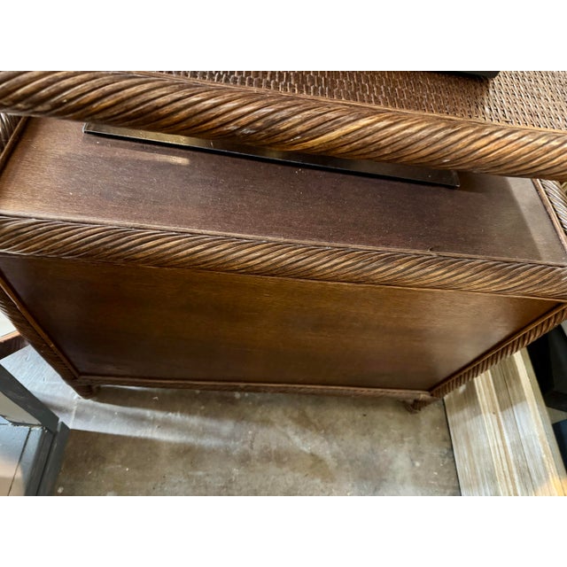 Natural Twisted Wicker Side Table For Sale In Miami - Image 6 of 6