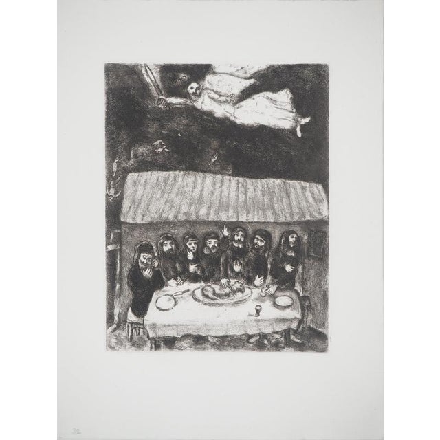 Marc Chagall, The Passover Meal, Original Engraving For Sale - Image 6 of 6