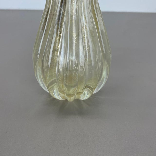 Gold Murano Glass Vase from Barovier and Toso, Italy, 1970s For Sale - Image 8 of 16