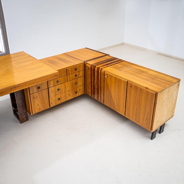 Large U-Shaped Executive Desk, Italy, 1960s For Sale - Image 6 of 13