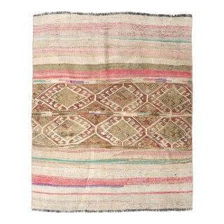 Vintage Turkish Decorative Small Kilim - 3`11″ X 4`9″ For Sale
