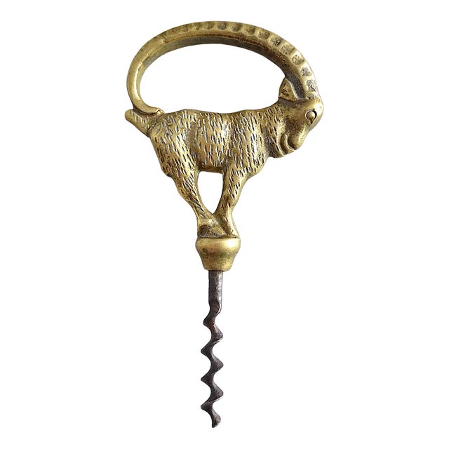 Danish Brass Corkscrew, 1920s For Sale
