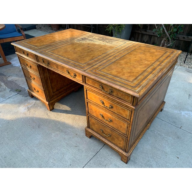 MaitlandSmith English Partners Desk W Distressed Leather Top Chairish