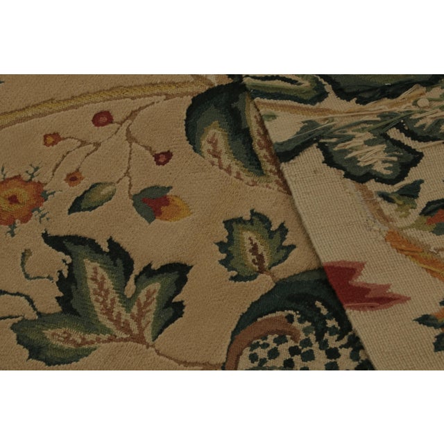 Beige Rug & Kilim’s European Style Flatweave Rug in Cream With Floral Patterns ‘Tudor’ For Sale - Image 8 of 8