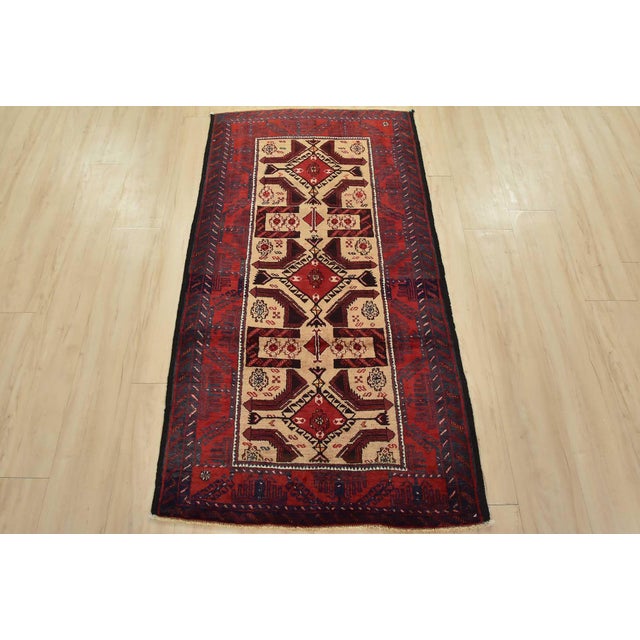 Cabin Baloch Rug 2’11” X 5’5” Brown Wool Vintage Tribal Hand-Knotted Oriental Carpet For Sale - Image 3 of 12