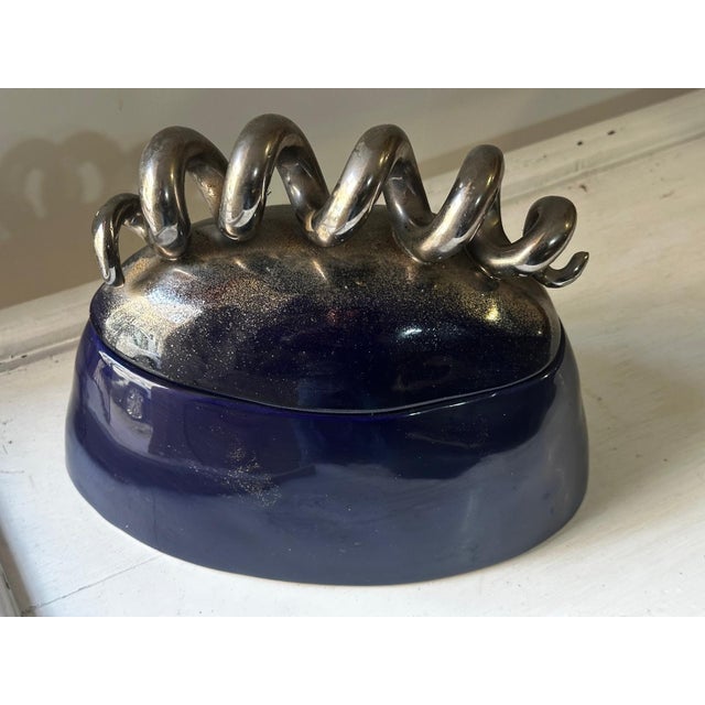 Postmodern Sculptural Box in Glazed Ceramic, 1990s For Sale - Image 13 of 18
