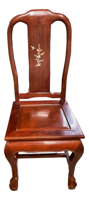 18th Century Chinese Qing Dynasty Style Wooden Chair With Mother of Pearl Inlay
