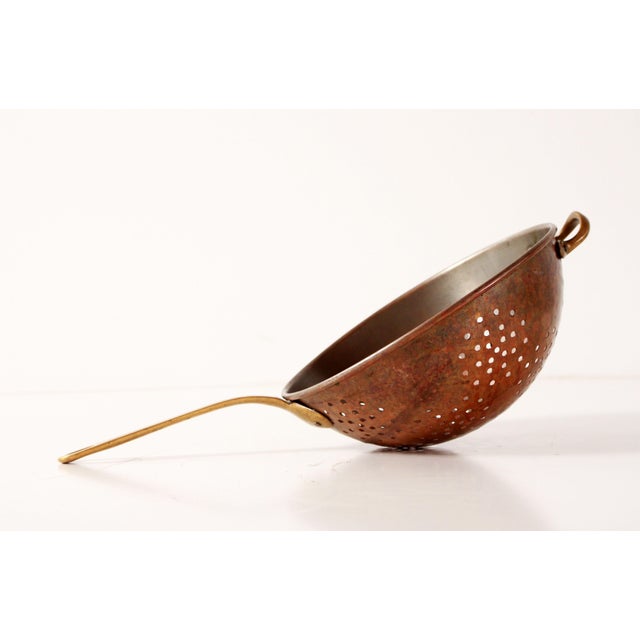 Antique Solid Copper & Brass Strainer / Colander With Brass Handle Chairish