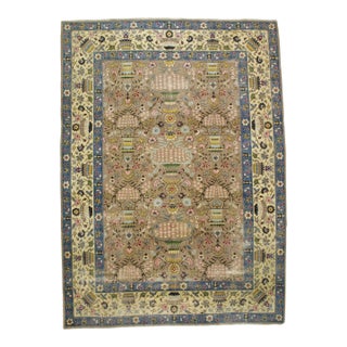 Fine Antique Persian Tabriz Vase Design Rug 8'3" X 11’5" For Sale
