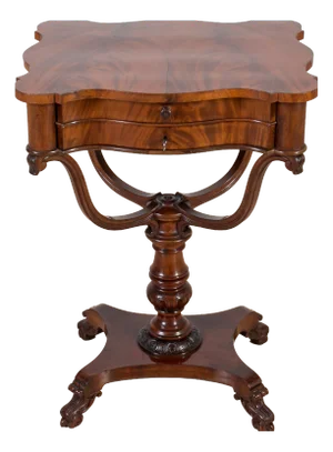 Antique English Mahogany Worktable, 1800s