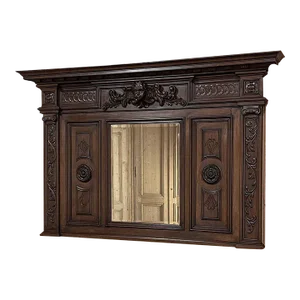 Antique Italian Renaissance Mantel Mirror in Walnut