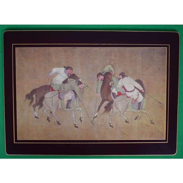 Traditional Mid 20th Century Ming Polo Placemats - Box Set X 4 For Sale - Image 3 of 5