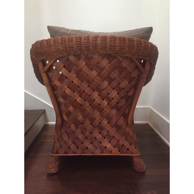 Asian Rattan Chair & Down Pillows Chairish