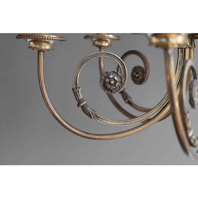 Metal Vintage Edwardian Chandelier, 1930s For Sale - Image 7 of 8