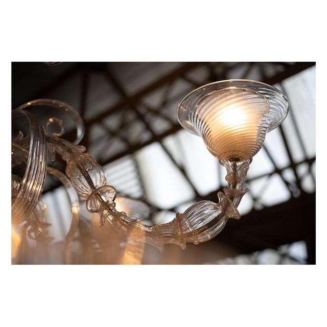 Venetian Murano Crystal Chandelier, 1970s For Sale - Image 3 of 10