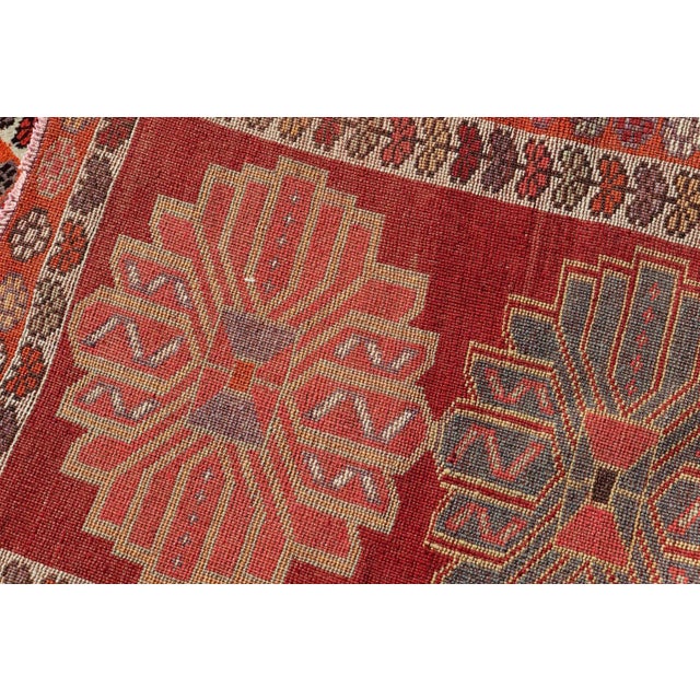 Vintage Turkish Oushak Runner With Bright and Colorful Large Medallion Design 2'11 X 15'0 For Sale - Image 10 of 10