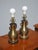 Pair of Vintage Mid Century Metal Table Lamps Lights W Lamp Shades For Sale In Los Angeles - Image 6 of 11