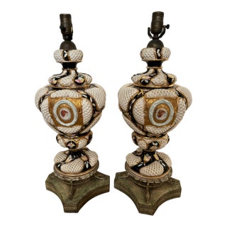 Mid 20th Century Capodimonte Table Lamps -Set of 2 For Sale