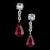 Rubelite and Genuine Zircon Dangle Earrings - 2 Pieces For Sale - Image 10 of 10
