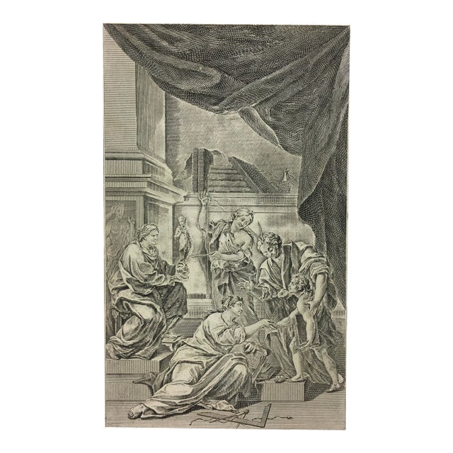 Antique The Art Muses Copper Engraving For Sale