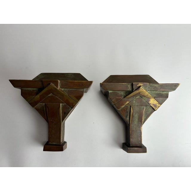 1970s Deco Italian Wall Lamps in Bronze from Banci, 1970s, Set of 2 For Sale - Image 5 of 14