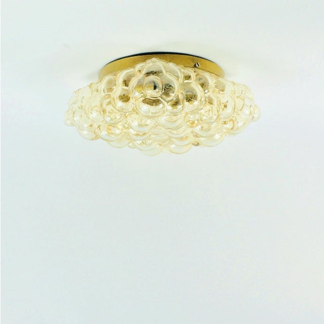 Mid-Century Modern 1960s Amber Bubble Glass Flush Mount by Helena Tynell for Limburg For Sale - Image 3 of 11