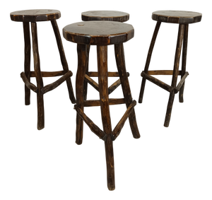 Brutalist Bar Stools, 1970s, Set of 4