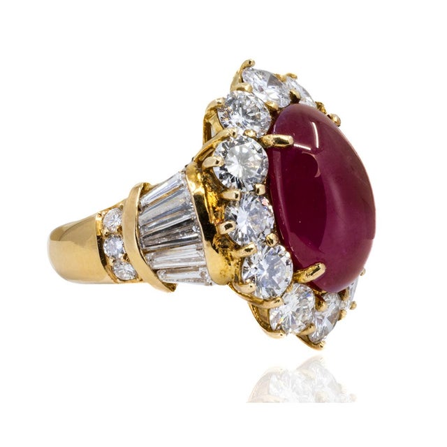 Contemporary Late 20th Century Burma Ruby Ring, Size 5 For Sale - Image 3 of 5