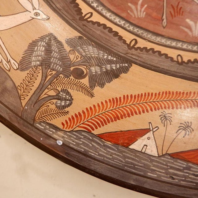 Vintage Mexican Hand-Painted Terracotta Wall Plate by Amado Galvan, 1970s For Sale - Image 9 of 10