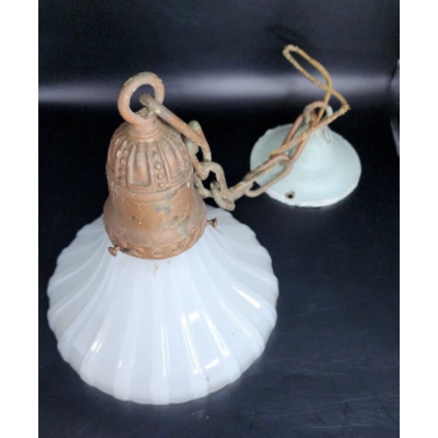 A beautiful example of art nouveau pendant lighting from the 1920's! This would have hung in an entryway or possibly over...