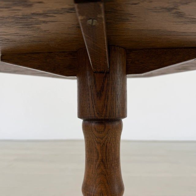 Wood Oak Octagonal Side Table For Sale - Image 7 of 9