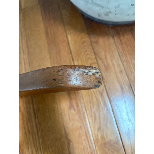 Early 1900s Colonial Revival Cane Rocking Chair With Burlwood Crest Inlay | Traditional Americana Rocker For Sale - Image 9 of 9