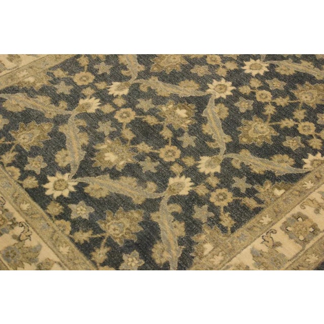 Textile 1990s Boho Chic Kafkaz Charcoal/Blue Hand-Knotted Rug - 4'1 X 6'4 For Sale - Image 7 of 8