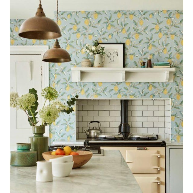 Lemon Tree Wallpaper Cream Sample Chairish