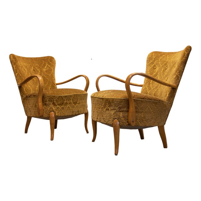 Danish Modern Lounge Chairs by Alfred Christensen for Slagelse Møbelværk, 1940s, Set of 2 For Sale