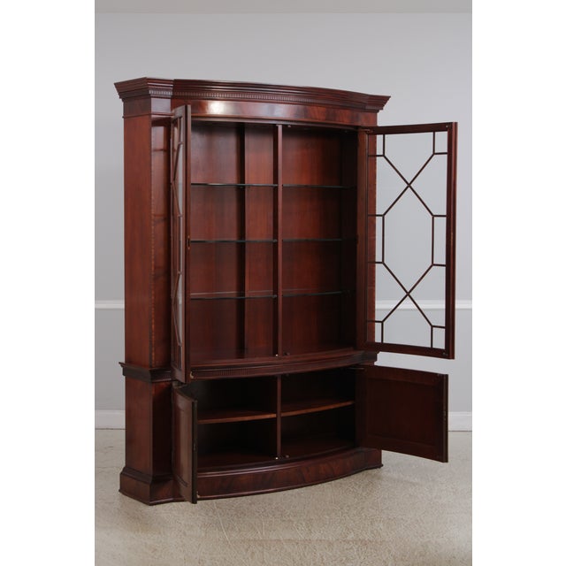 Baker Furniture Company Baker Vintage Mahogany Bow Front China Cabinet For Sale - Image 4 of 16