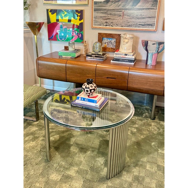 A Beautiful Art Deco Futurist Chrome Coffee Table, Circa 1970s For Sale - Image 9 of 10