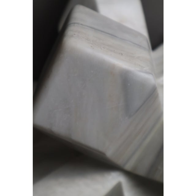 Double Cross Sculpture in White Italian Marble, 1980s For Sale - Image 15 of 18