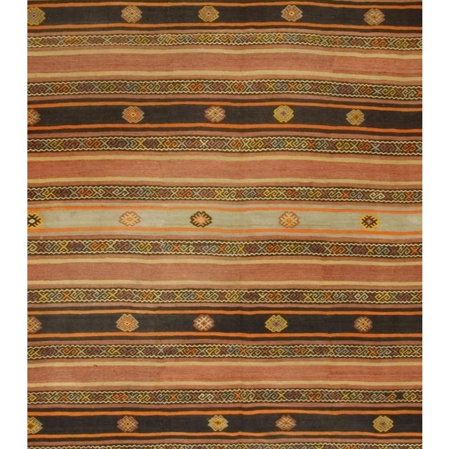Textile Vintage Turkish Handwoven Kilim, 6'3 X 11'7 For Sale - Image 7 of 8