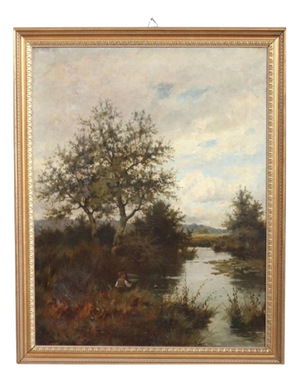 J. Paulman, River Landscape, Oil Painting on Canvas, Late 19th Century, Framed