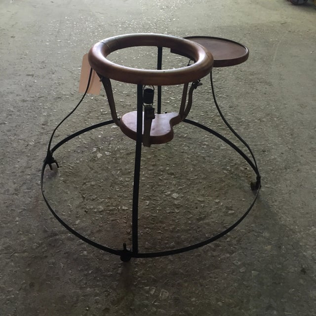 Rustic Vintage Rolling Wooden Baby Tender For Sale - Image 3 of 3