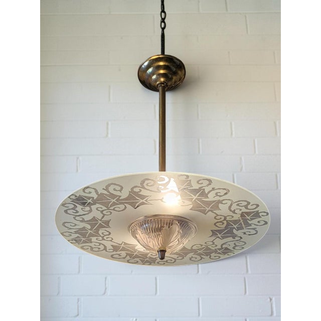 Art Deco Style Pendant Light, 1960s For Sale - Image 6 of 7